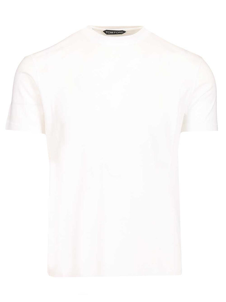 Tom Ford Lyocell Cotton Short Sleeve Crewneck T-Shirt - Bianco | 245ad5c70a04dbc7fe137b621b54e19cb989663f