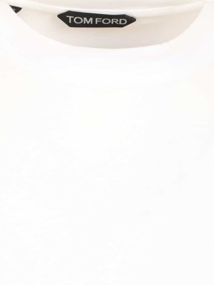 Tom Ford Lyocell Cotton Short Sleeve Crewneck T-Shirt - Bianco | 57c12316719e4b6d4ab2f885fb696ad926404c66
