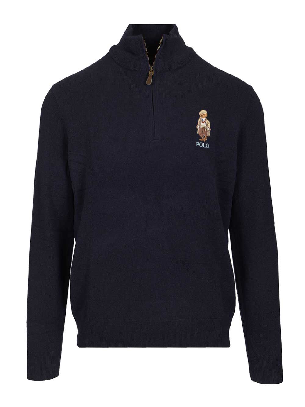 Polo Ralph Lauren Polo Bear Zip-Up Sweater Knitwear - Blu | cad06d5b9fb6efdf99300f9ff32179790b52d576