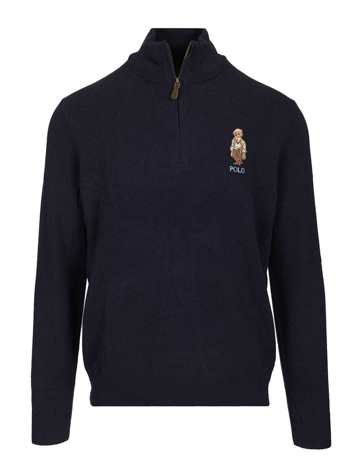 Polo Ralph Lauren Polo Bear Zip-Up Sweater Knitwear - Blu | cad06d5b9fb6efdf99300f9ff32179790b52d576