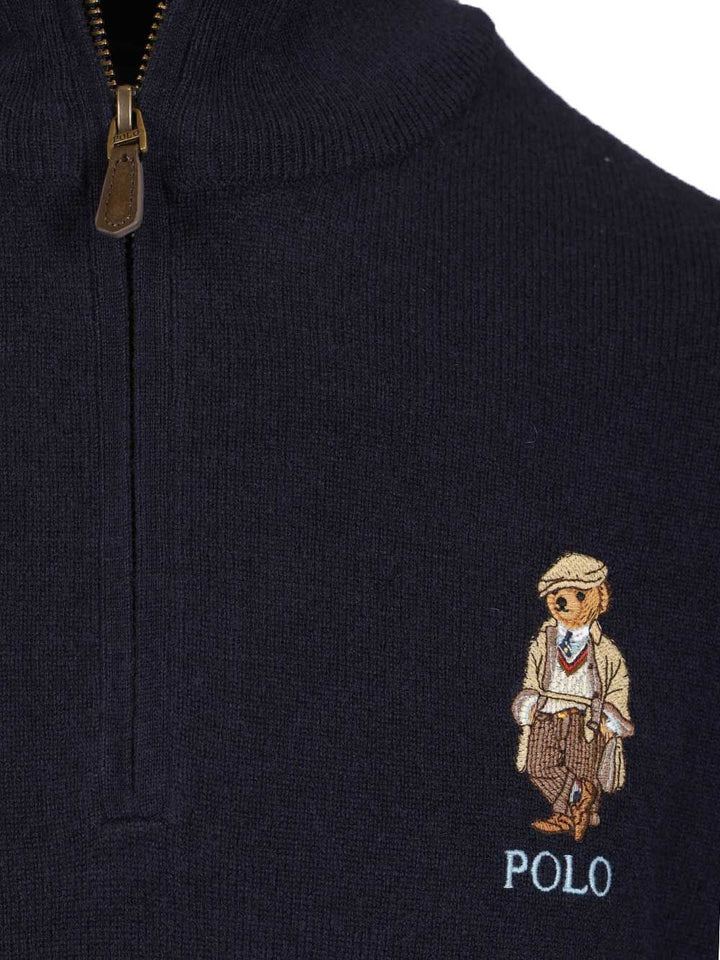 Polo Ralph Lauren Polo Bear Zip-Up Sweater Knitwear - Blu | 25e6c3ad76e84493c72da0f568168ecb9a40b740