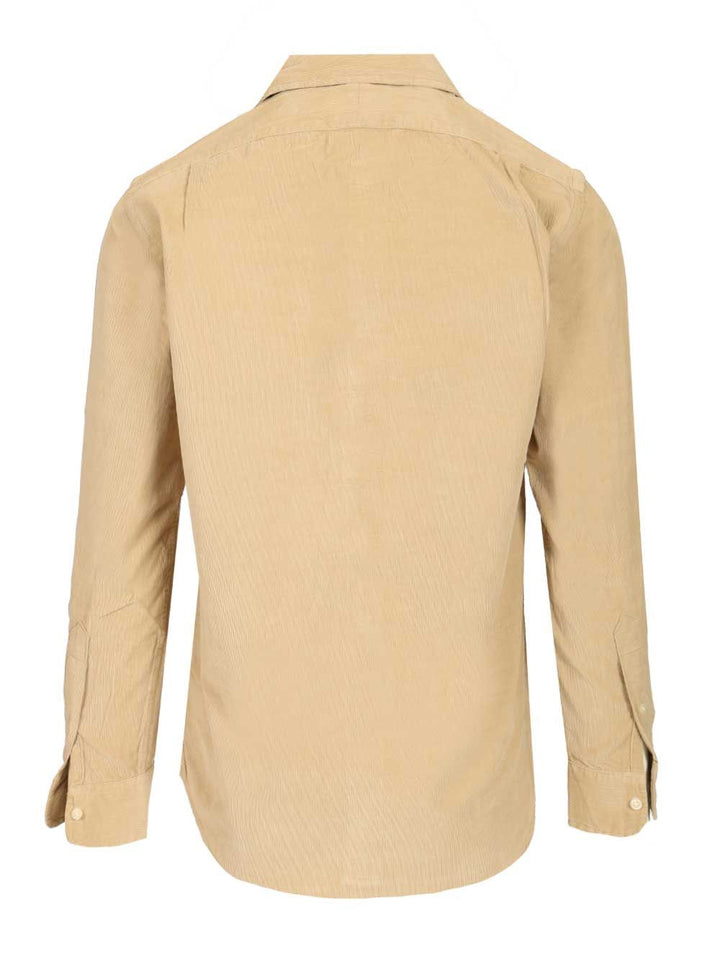 Polo Ralph Lauren Custom Fit Velvet Shirt Shirts - Beige | d629dee5c203501db999de3cd8a9fbce76a67198