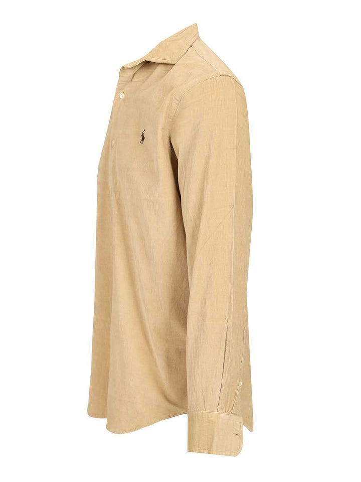 Polo Ralph Lauren Custom Fit Velvet Shirt Shirts - Beige | 37b1fa57e7df77d3fd34c38d324be193c78e94c7