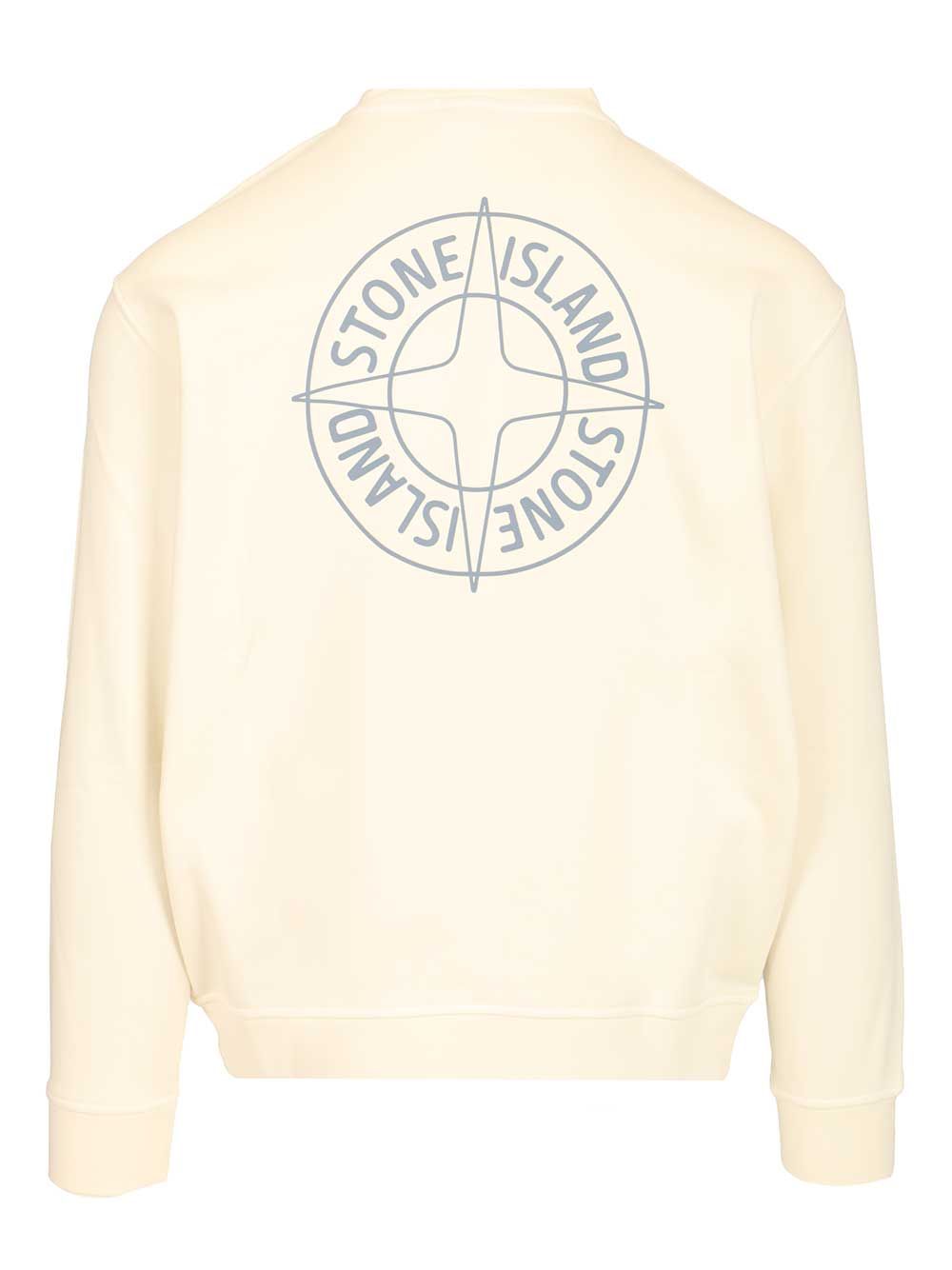 Stone Island Organic Cotton Sweatshirt Sweatshirts - Bianco | 470fcba7901b23913025cf8fa3f6bf0fdfd5f1a5