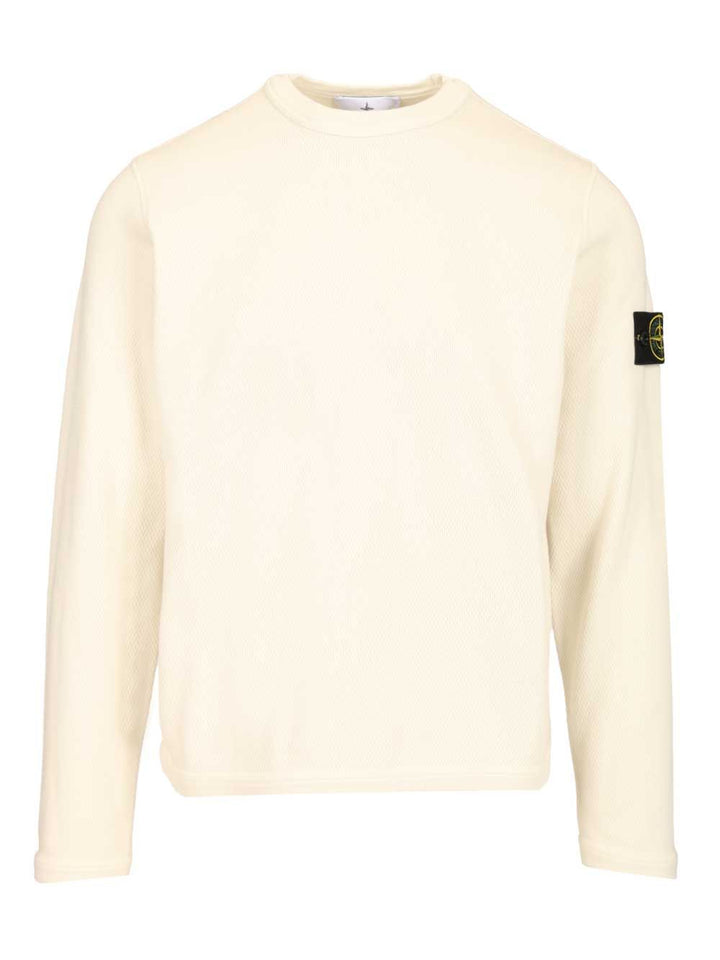 Stone Island Mesh Stitch Organic Cotton Fleece T-Shirt - Bianco | 0cf034205f38a240486f03195295ea10be665acf