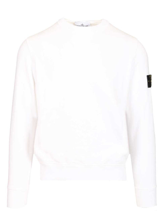 Sweatshirt Organic Cotton Fleece, Garment Dyed Sweatshirts Bianco