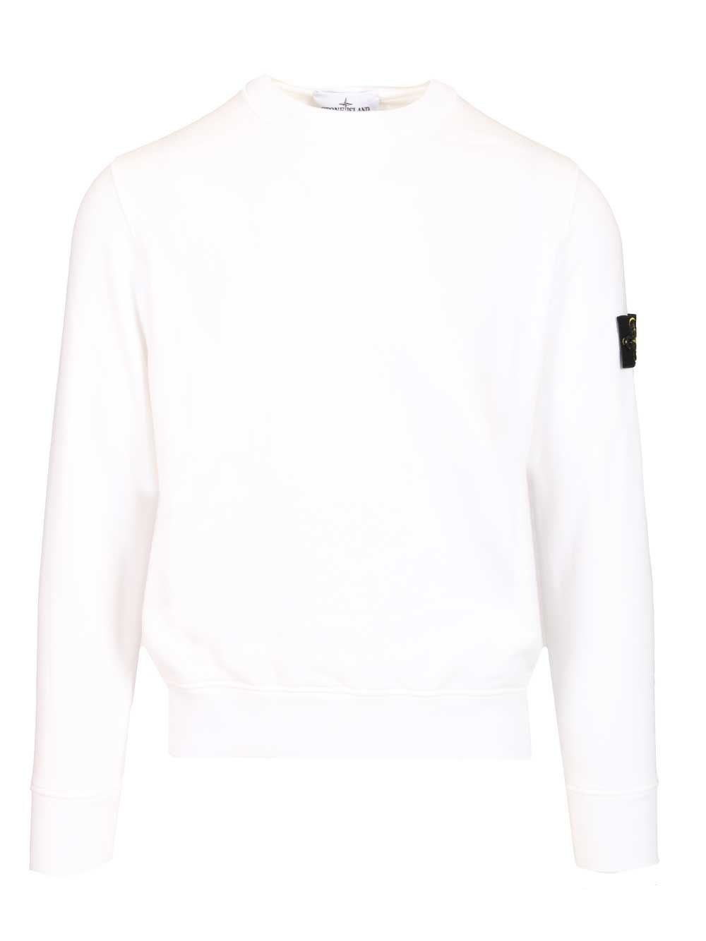Stone Island Organic Cotton Sweatshirt Sweatshirts - Bianco | c566a3e44af8670ab24b927f5713759ad5f68019