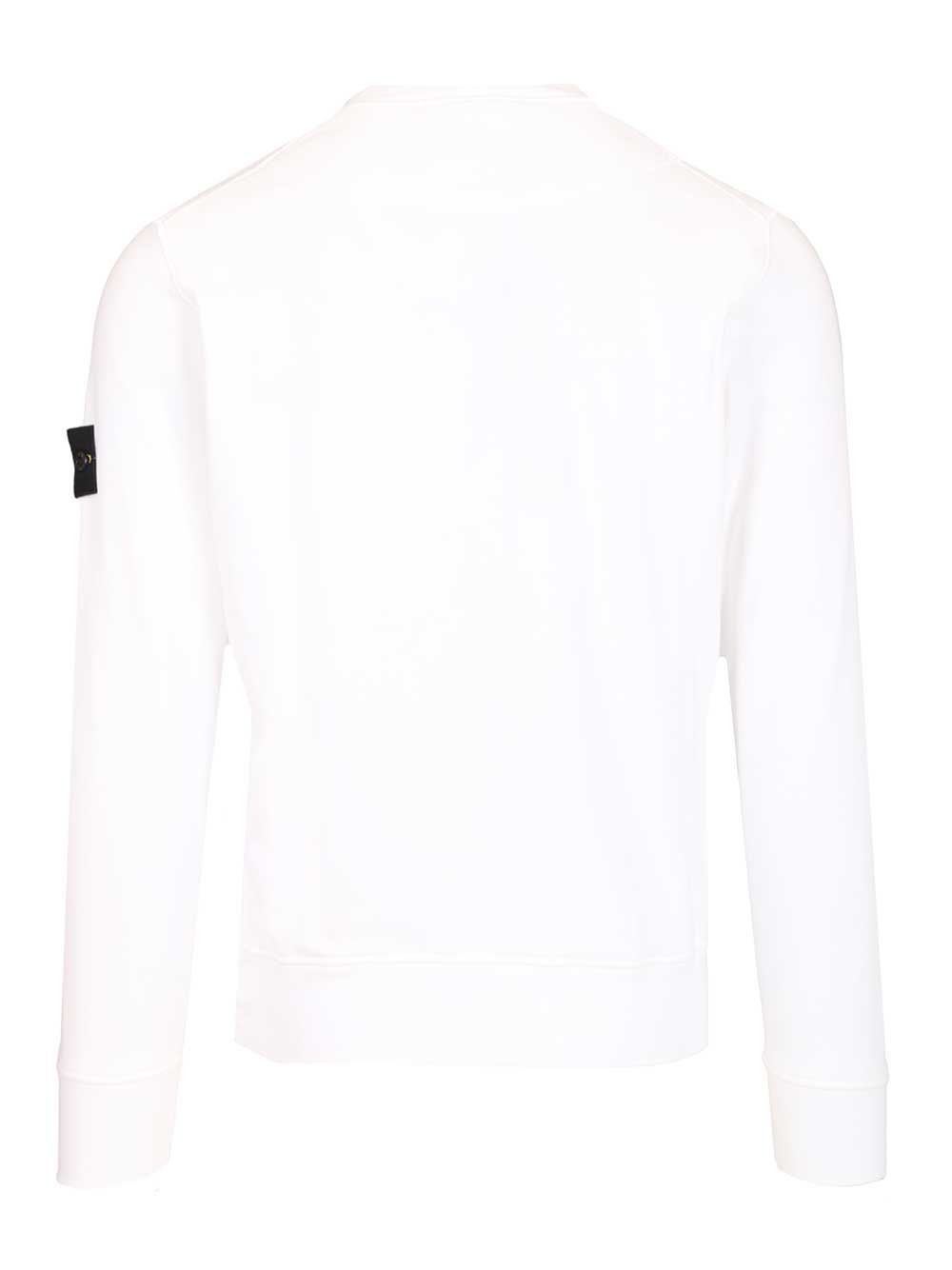 Stone Island Organic Cotton Sweatshirt Sweatshirts - Bianco | 42edd4b455a80f4574418103758a2eeddb9d7824