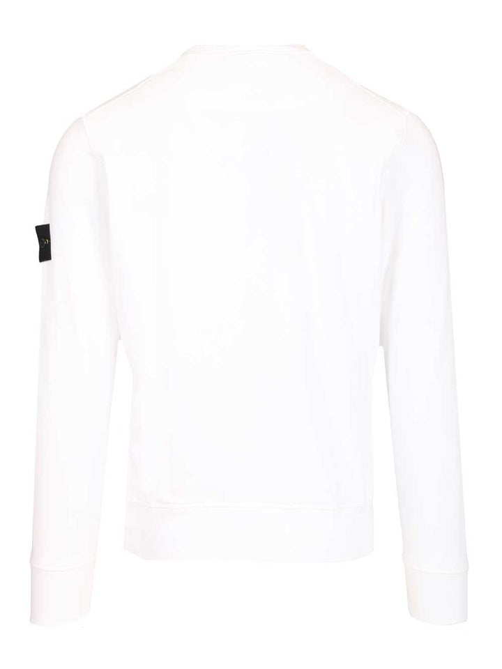 Stone Island Organic Cotton Sweatshirt Sweatshirts - Bianco | 42edd4b455a80f4574418103758a2eeddb9d7824