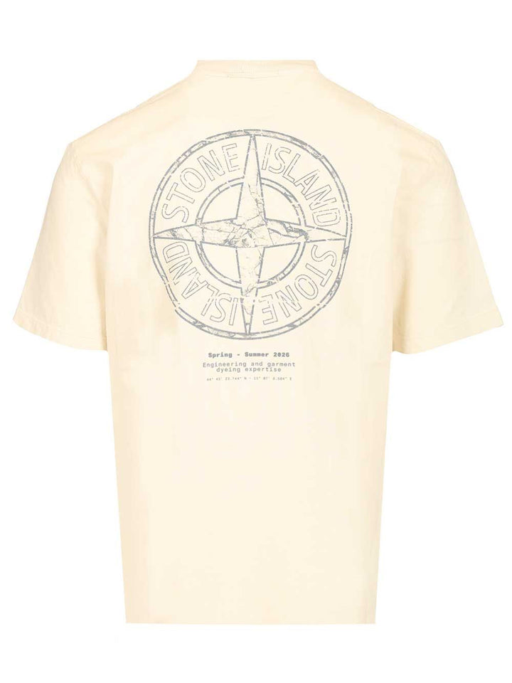 Stone Island Camo Compass T-Shirt - Bianco | 74bd8740cc988defde2bbb308cea439b3c33c739