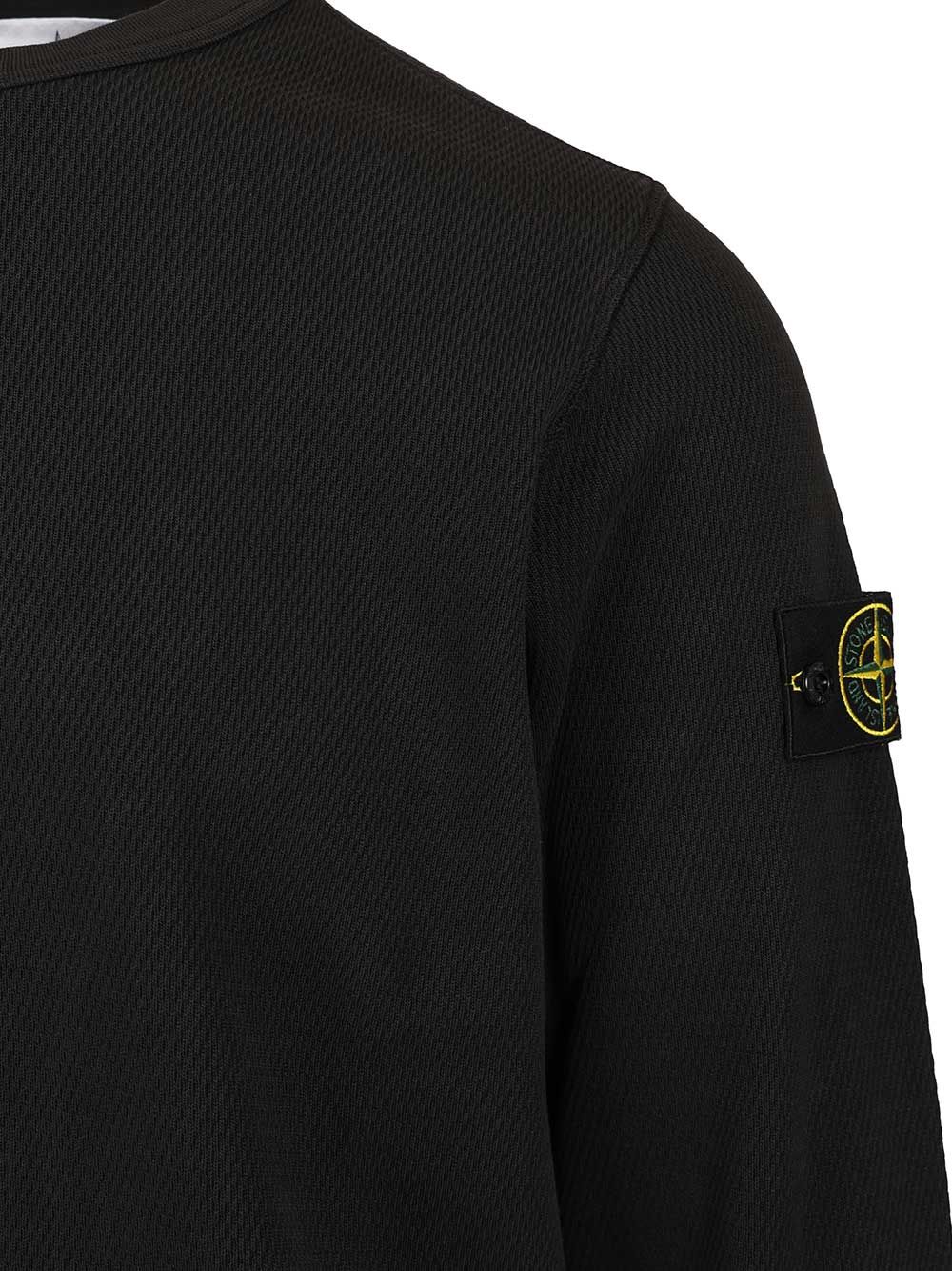 Stone Island Mesh Stitch Organic Cotton Fleece T-Shirt - Nero | e8788b3434ed34d75988e4c51f6ccd73fed57690