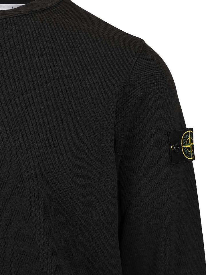 Stone Island Mesh Stitch Organic Cotton Fleece T-Shirt - Nero | e8788b3434ed34d75988e4c51f6ccd73fed57690