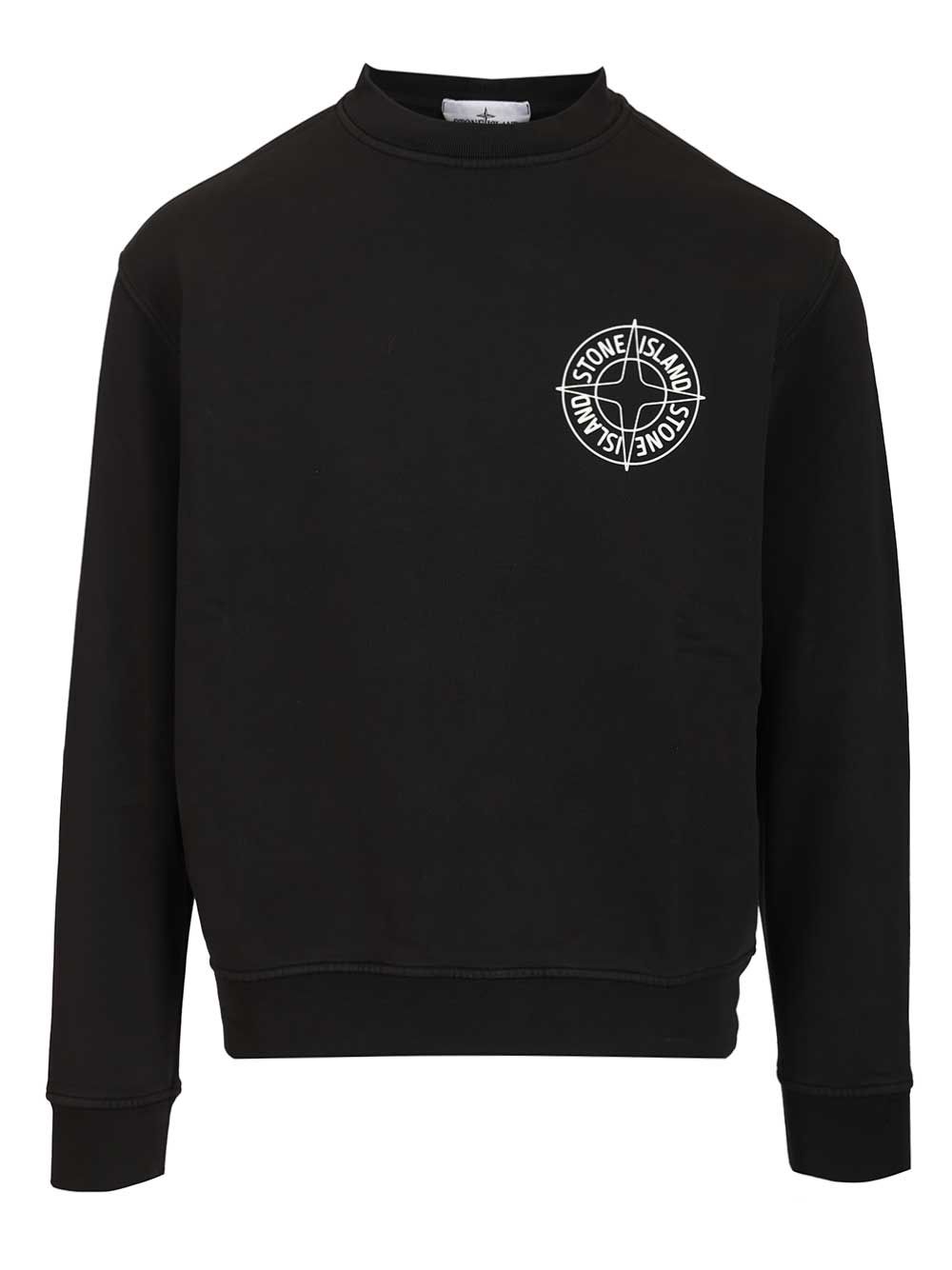 Stone Island Organic Cotton Sweatshirt Sweatshirts - Nero | 05fae6063c61088d53b4e2246f924e585744b38c
