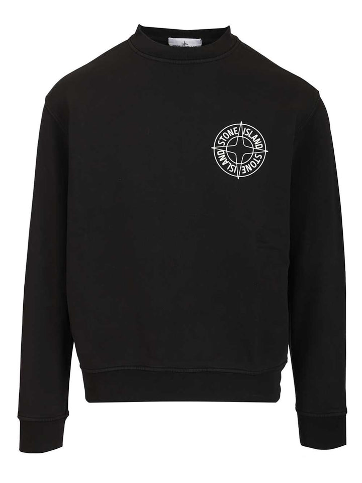 Stone Island Organic Cotton Sweatshirt Sweatshirts - Nero | 05fae6063c61088d53b4e2246f924e585744b38c