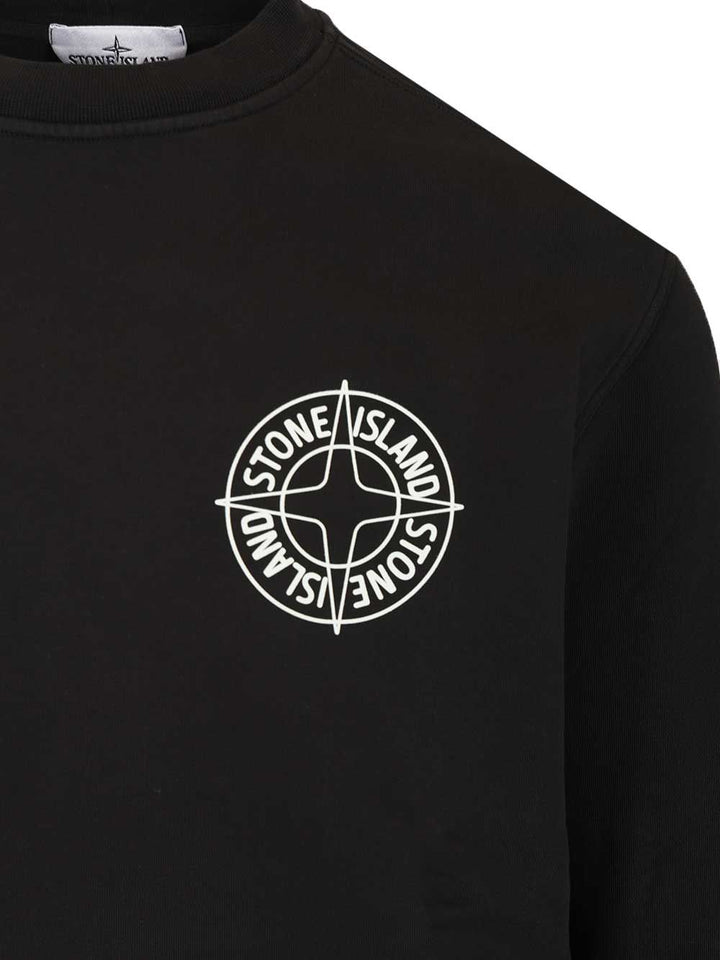 Stone Island Organic Cotton Sweatshirt Sweatshirts - Nero | ff91d8c3ab339b1dcb025c127708487ca66c6e43