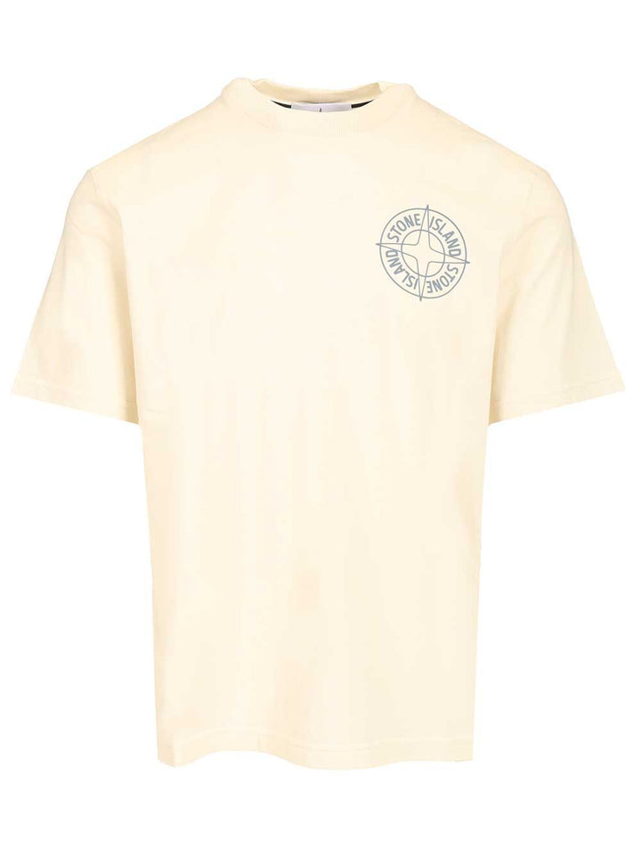 Stone Island Outline Compass T-Shirt - Bianco | 2b1b7150eaac343182dda01c1a074f40639fbdc1