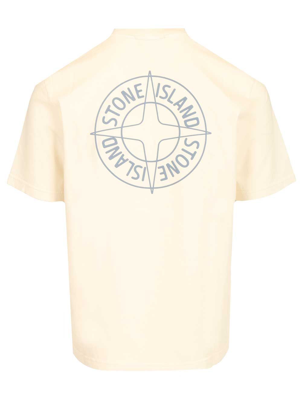 Stone Island Outline Compass T-Shirt - Bianco | d251f1f0c8b1ba772e51120320377a8dd1b74040