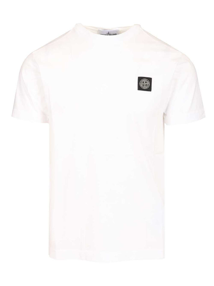 Stone Island Ss  60/2 Cotton Jersey, Garment Dyed T-Shirt - Bianco | 210692fc9a224cc4d2c987db144ff05814d95855