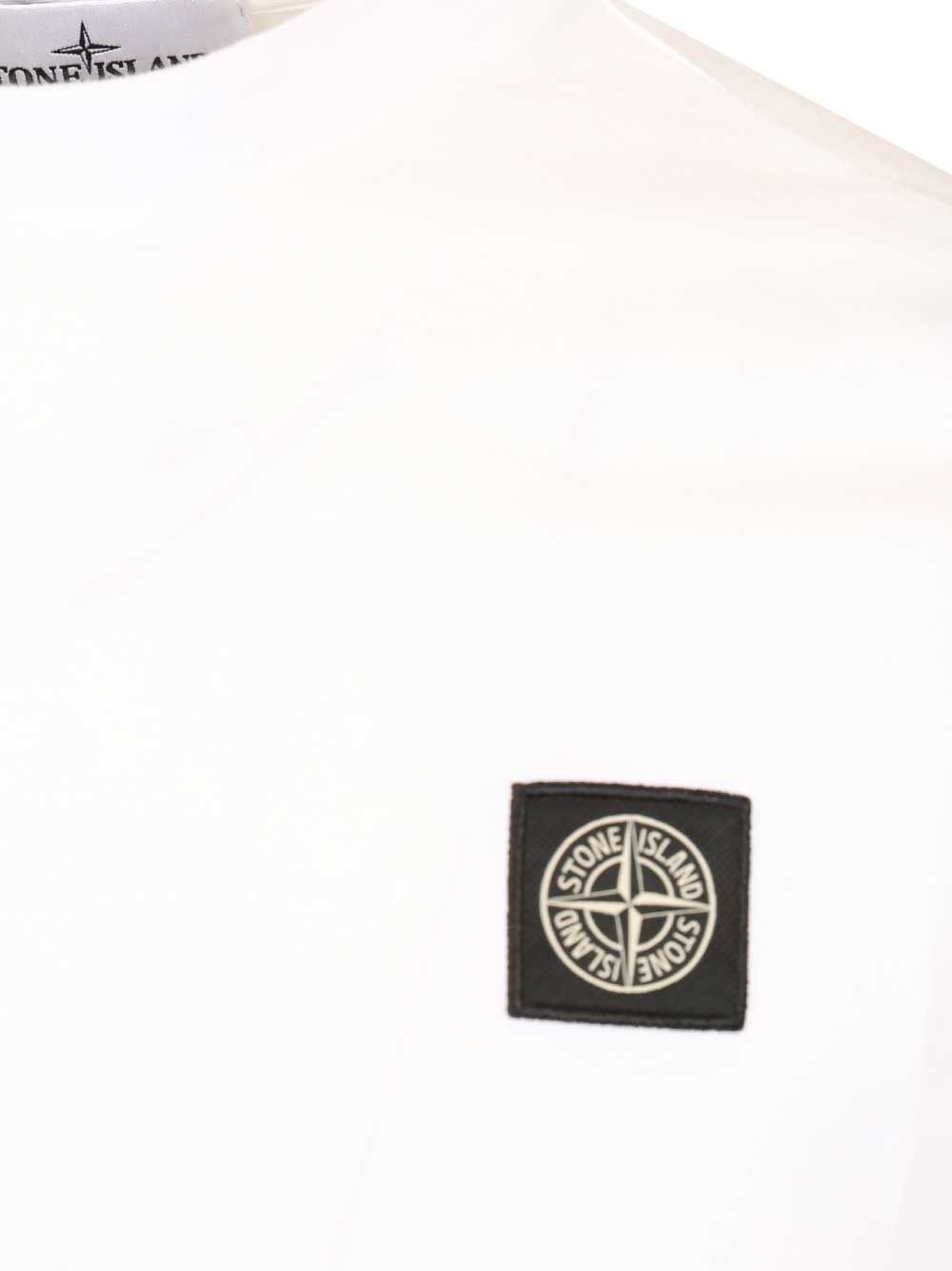 Stone Island Cotton Jersey T-Shirt - Bianco | 8ef6bf14a2b962e40da4a2ec18e78c8f7d713f60