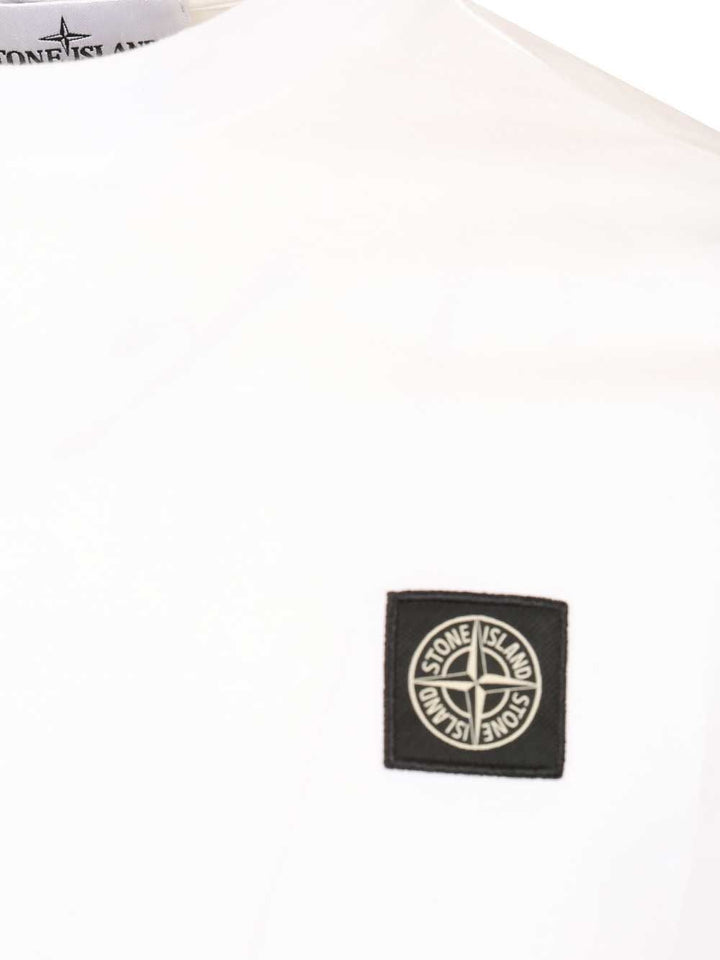 Stone Island Cotton Jersey T-Shirt - Bianco | 8ef6bf14a2b962e40da4a2ec18e78c8f7d713f60