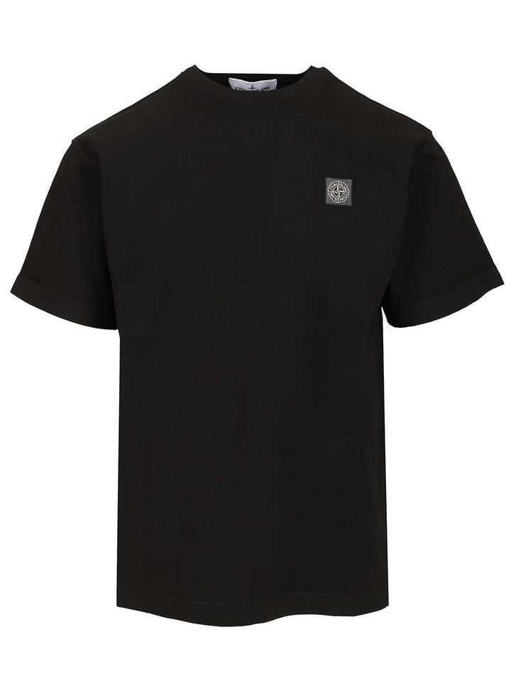 Stone Island Ss  Combed Organic Cotton Jersey, Garment Dyed T-Shirt - Nero | 9ff82338d6c0f556915d9e01c37c7720f1b81c3f