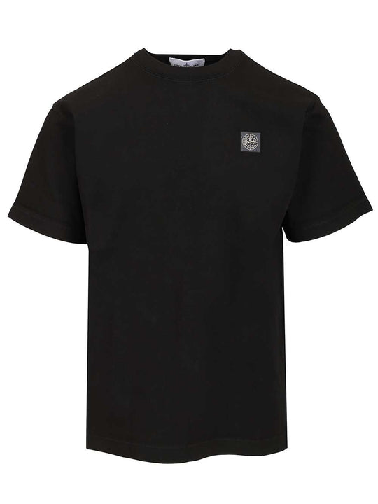 Ss Combed Organic Cotton Jersey, Garment Dyed T-Shirt Nero