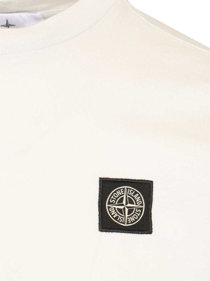 Stone Island Cotton Jersey T-Shirt - Bianco | db9562e8195202ac959d97b3aff155844753eaa6
