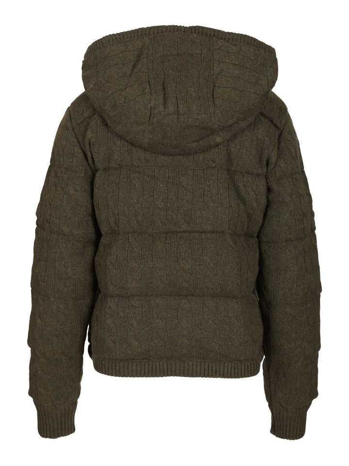 Polo Ralph Lauren Cable-Knit Wool-Cashmere Quilted Jacket Knitwear - Verde | c419d7f17df47126efa2e611178fa3421bf22542