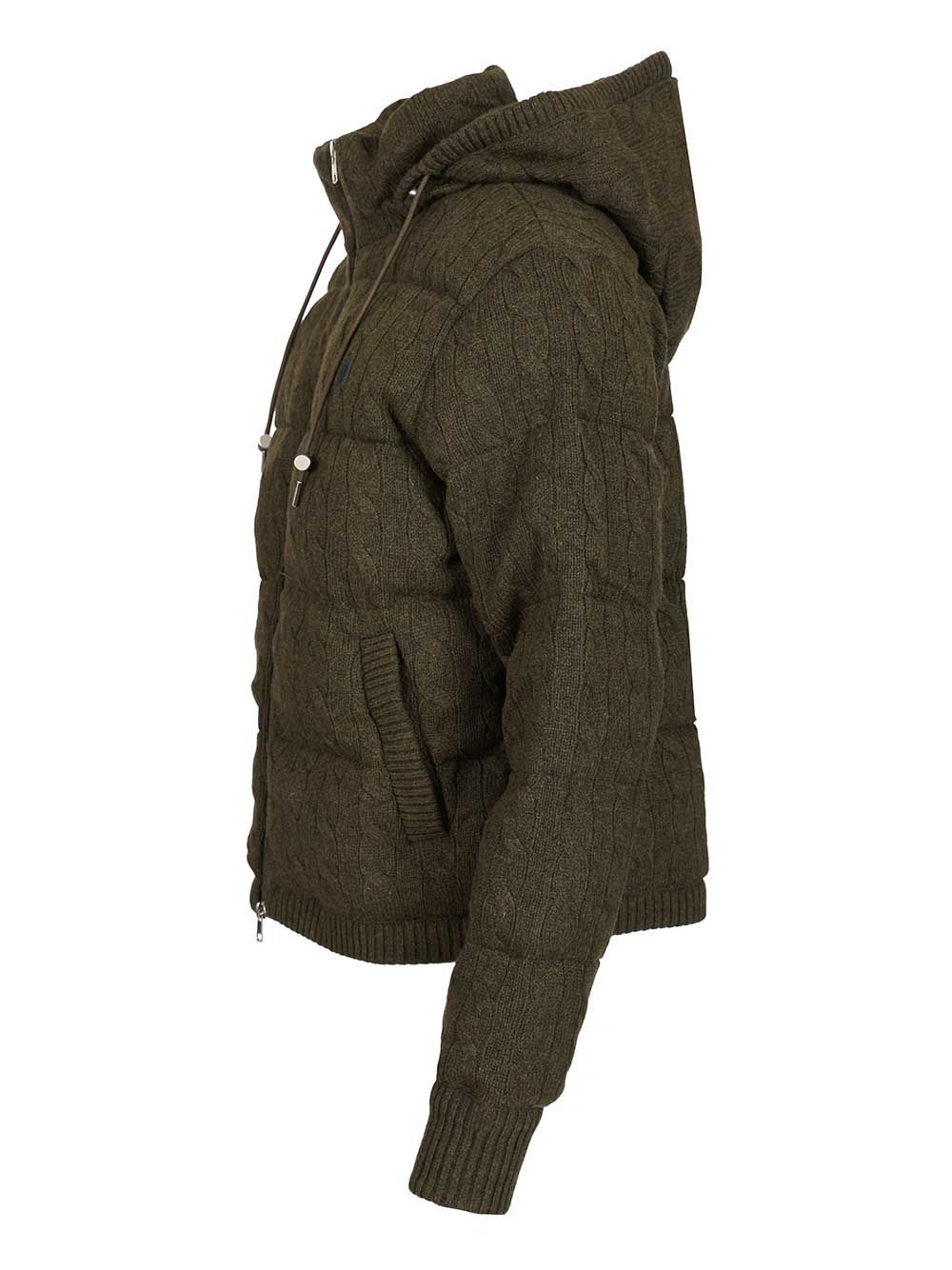 Polo Ralph Lauren Cable-Knit Wool-Cashmere Quilted Jacket Knitwear - Verde | 93bd7c580b7e22702819e2e9678c275369442768