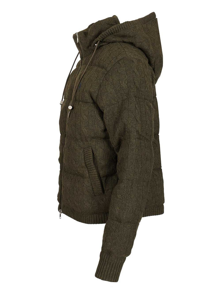 Polo Ralph Lauren Cable-Knit Wool-Cashmere Quilted Jacket Knitwear - Verde | 93bd7c580b7e22702819e2e9678c275369442768