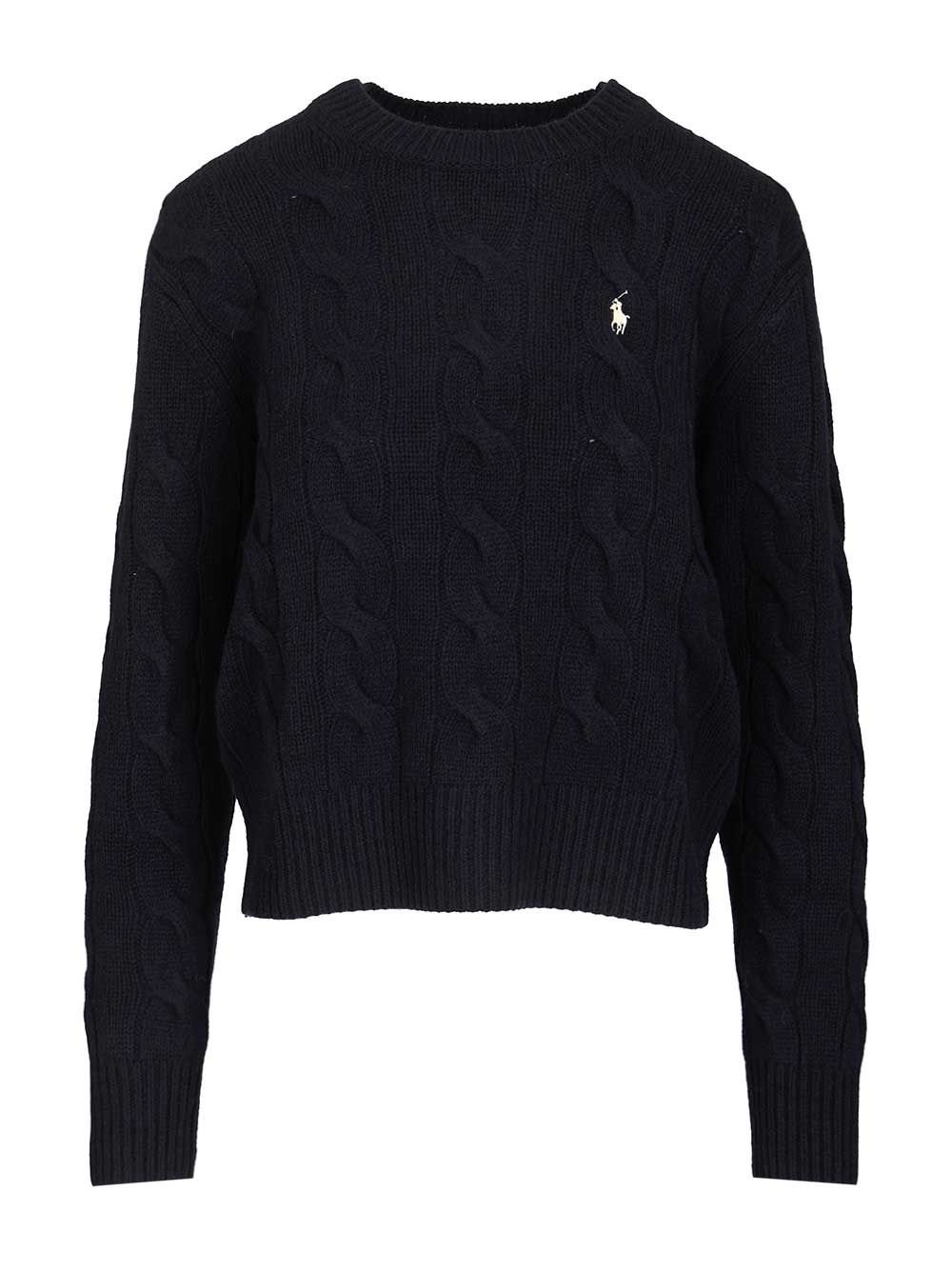 Polo Ralph Lauren Cable-Knit Sweater In Wool And Cashmere, Sweatshirts - Blu | 44054798f3abd1170886026dfd680d3aa37800db