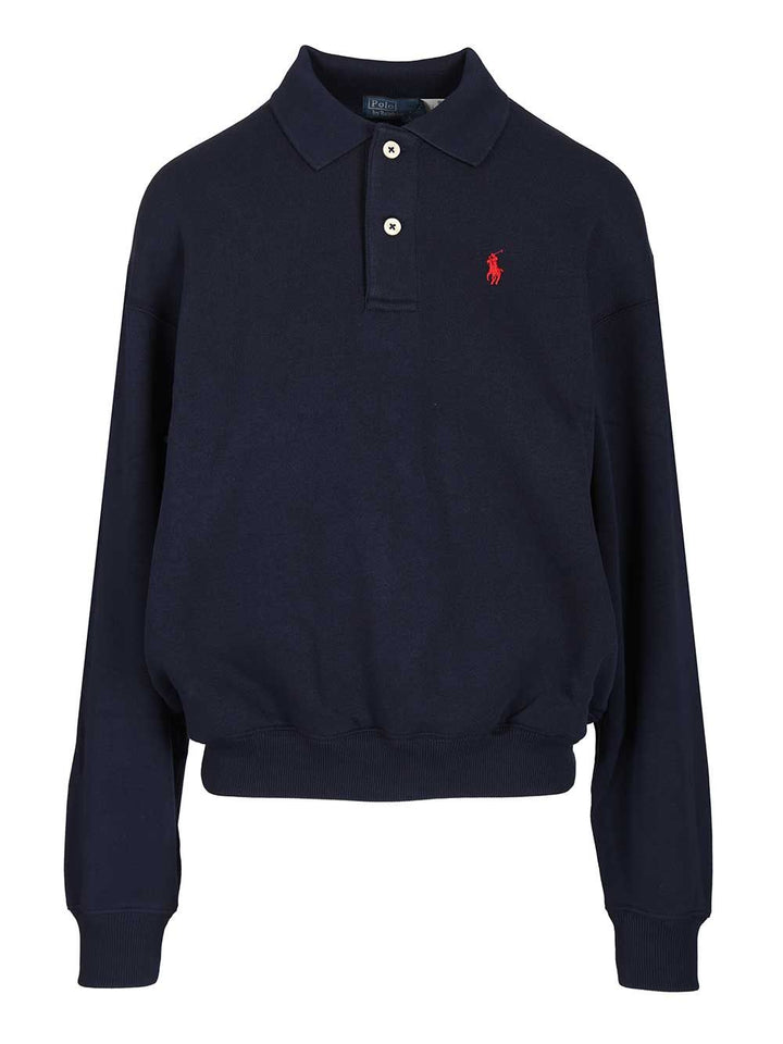 Polo Ralph Lauren Polo-Collar Fleece Pullover Knitwear - Blu | 52a11d3905cb46acfdc44d99c1e334f86deb7eb3