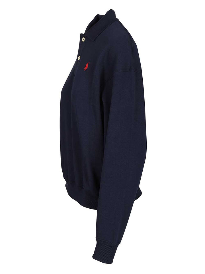 Polo Ralph Lauren Polo-Collar Fleece Pullover Knitwear - Blu | c1d0172faf749cef3285166935a07071be0cbc47