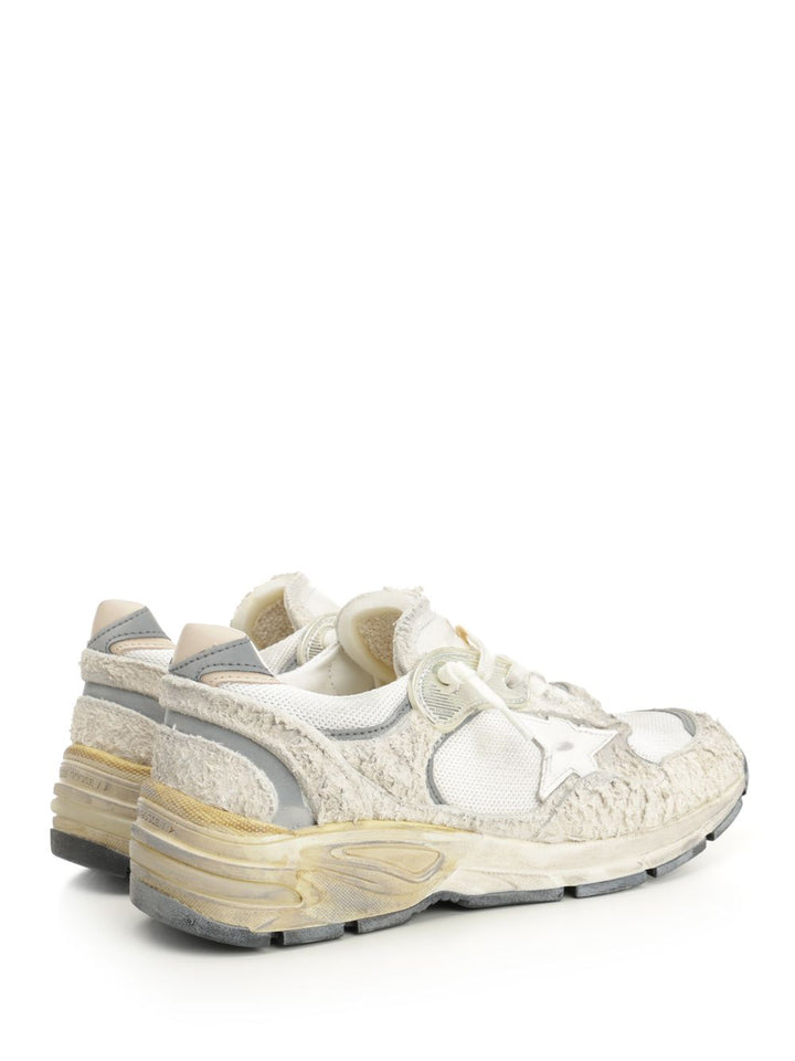 Golden Goose Deluxe Brand Running Dad New Net And Suede Upper Leather Star And Heel Suede Spur Sneakers - Bianco | 183590d3fc89cf7fcc19b17e2193b93343a33c15