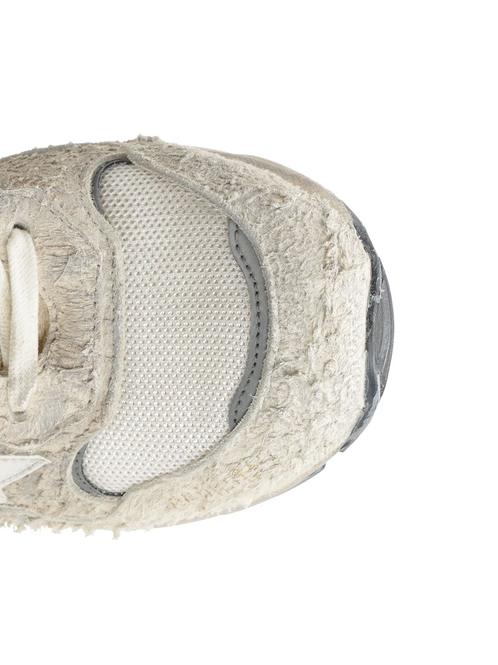 Golden Goose Deluxe Brand Running Dad New Net And Suede Upper Leather Star And Heel Suede Spur Sneakers - Bianco | 1b25f2869159a1f2a0cb4d8700e29571a7355f71