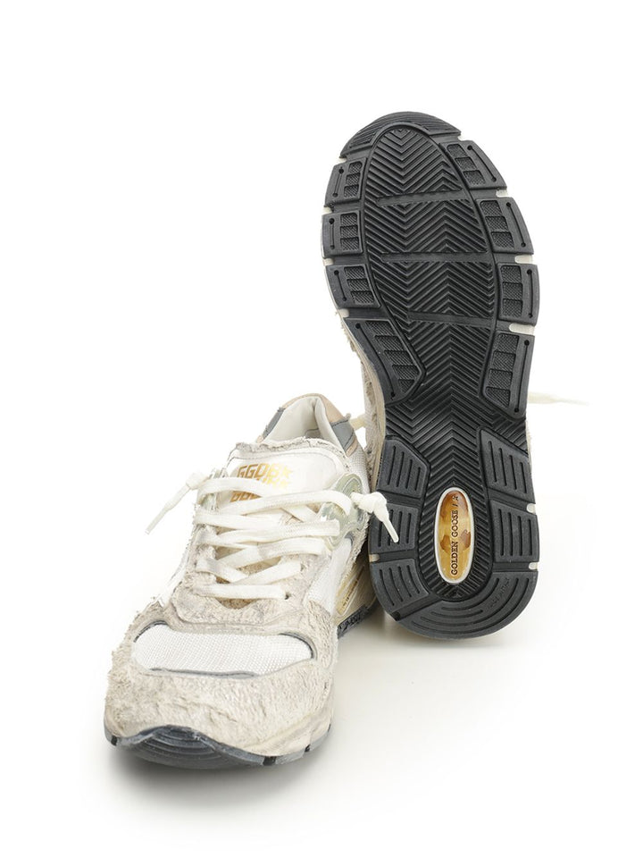 Golden Goose Deluxe Brand Running Dad New Net And Suede Upper Leather Star And Heel Suede Spur Sneakers - Bianco | ea5cea8d4c01675fb2eb718fa83ed354f18178d3