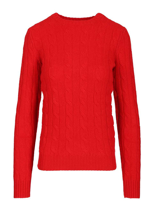 Cashmere Cable Knit Sweater Knitwear Rosso