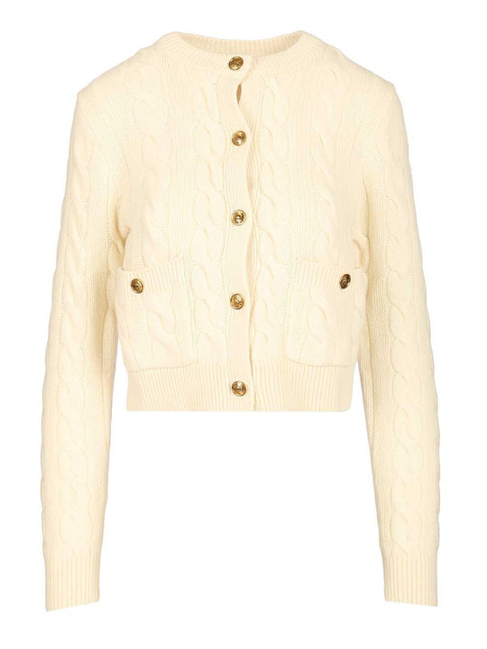 Cable Knit Cardigan Knitwear Bianco