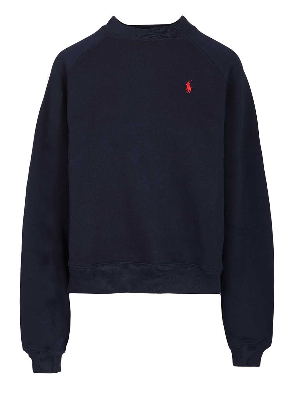 Polo Ralph Lauren Crew Neck Sweatshirt Knitwear - Blu | be70bc484a00c8b9d00273fc250698b5ef105215