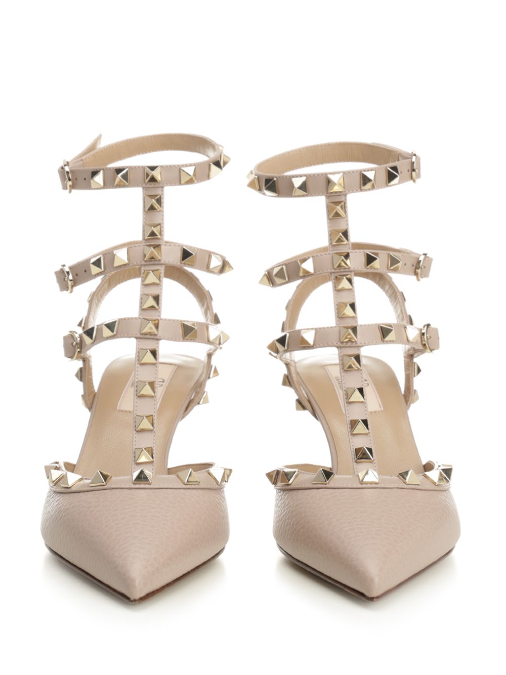 Valentino Garavani Rockstud  With Straps Decollete - Rose | 1f5379a76c70ab87ea04231fef1fabd8aaeea4b6