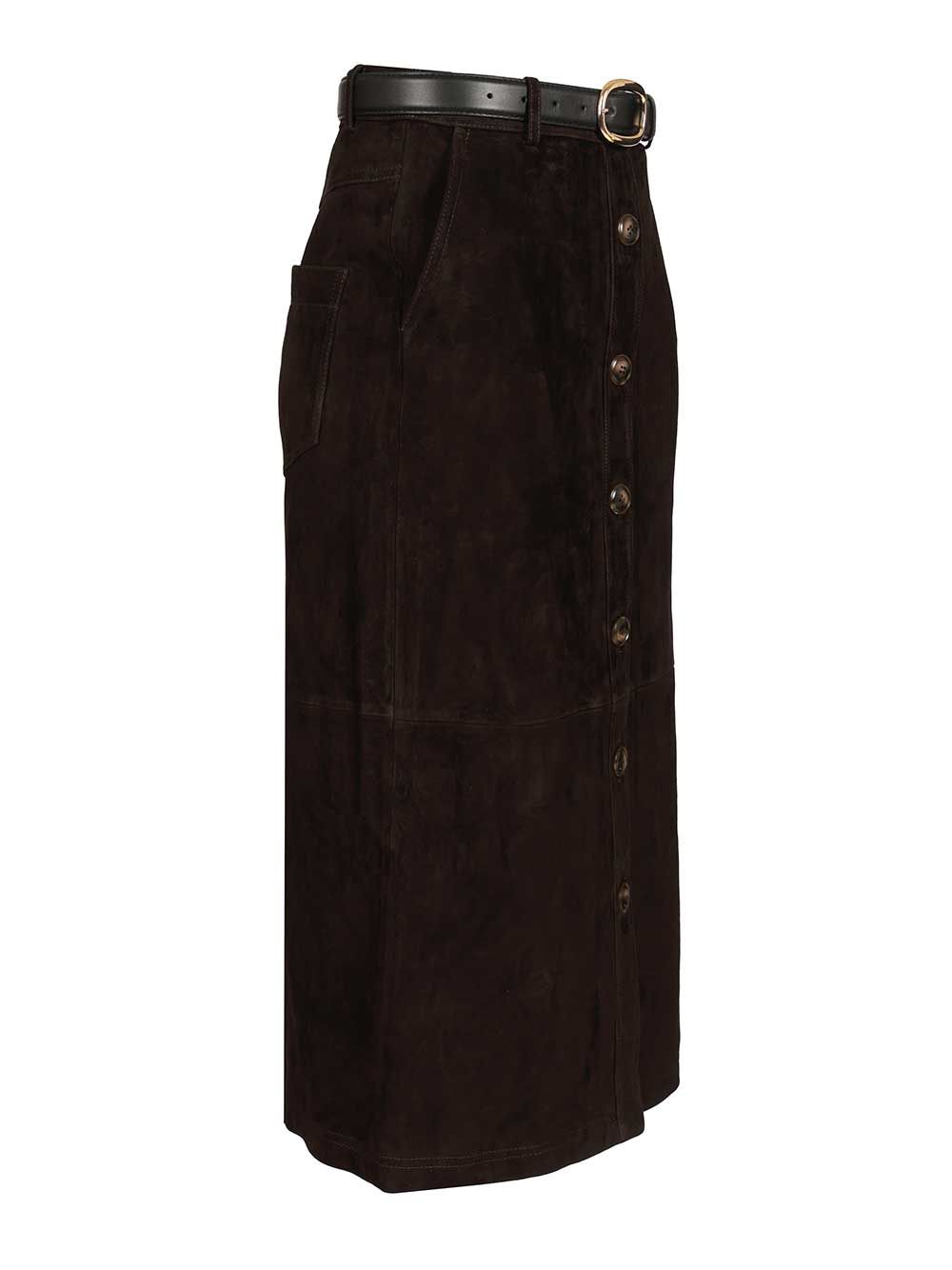 Self-Portrait Brown Suede Midi Skirt Gonne - Marrone | 9c938970c53bba22d2bcc3a9666f930bb702a42c