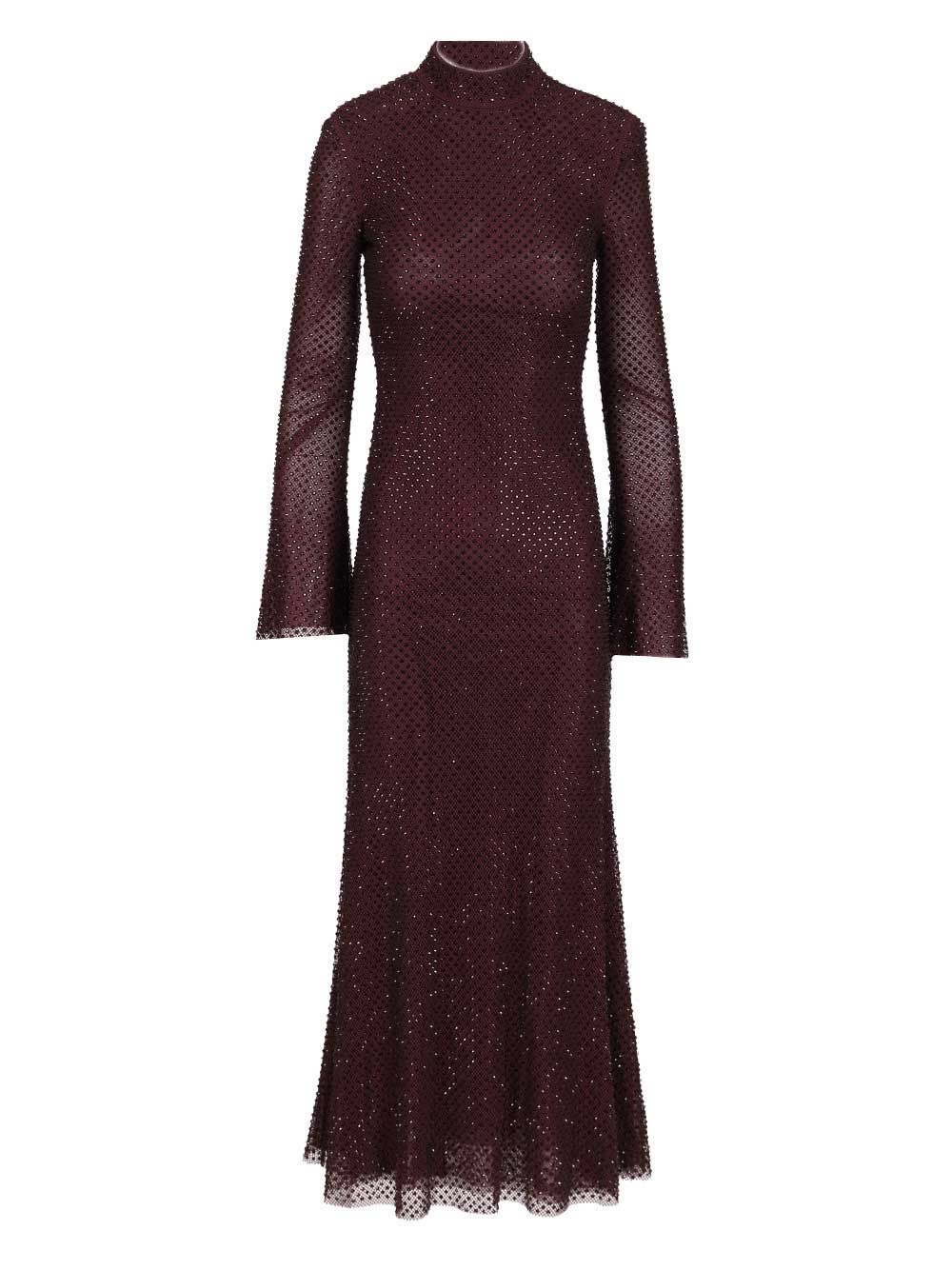 Self-Portrait Midi Dress Abiti - Bordeaux | 64467248424bc0e7abae84d209ffa45a3aeaa806
