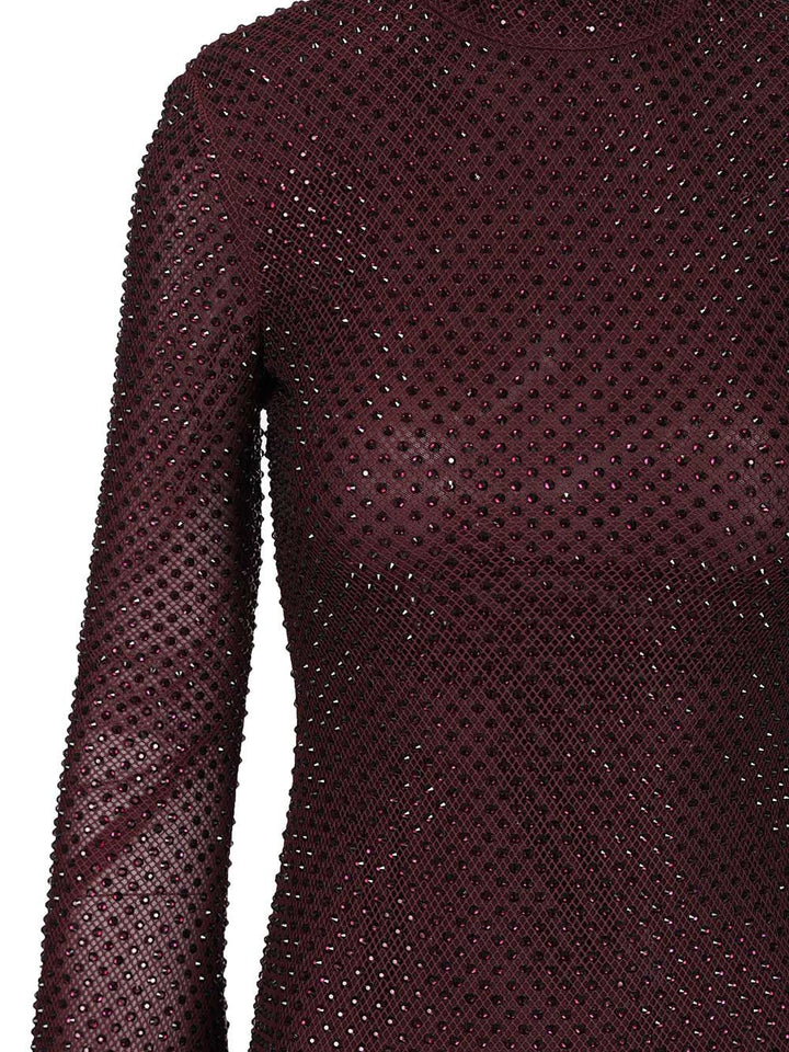 Self-Portrait Midi Dress Abiti - Bordeaux | d86533ec7e3b2844738e529af3c97c65a551721d