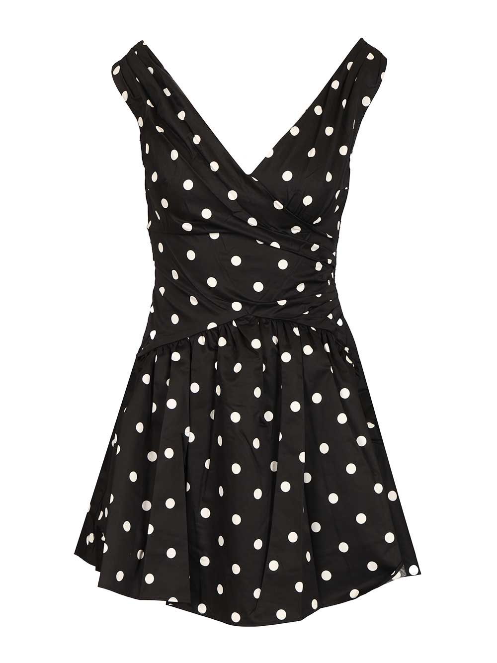 Self-Portrait Black Polka Dot Cotton Mini Dress Abiti - Nero | c79eb06e40c6da1c061510a3db68e62d071a0008