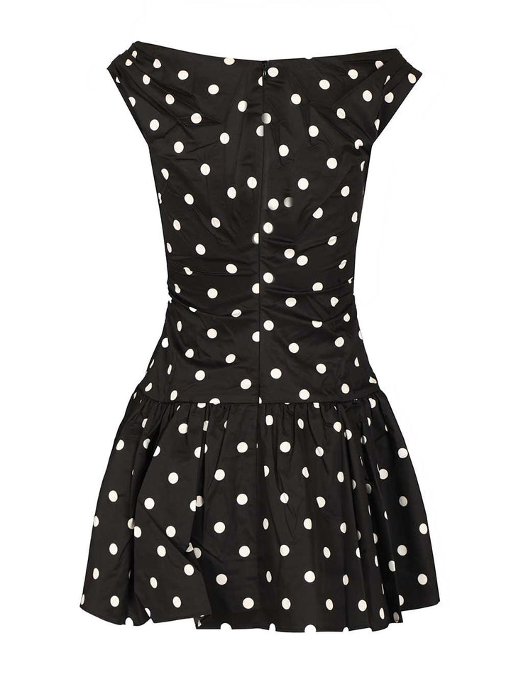 Self-Portrait Black Polka Dot Cotton Mini Dress Abiti - Nero | b84599bae19c90bdc1c6f1a7007c7ded28ab1897