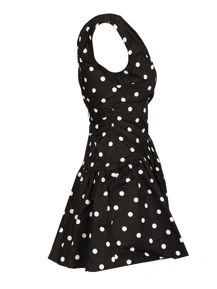 Self-Portrait Black Polka Dot Cotton Mini Dress Abiti - Nero | b291bf219e717cb7feac3dbe66a780f68291f3af