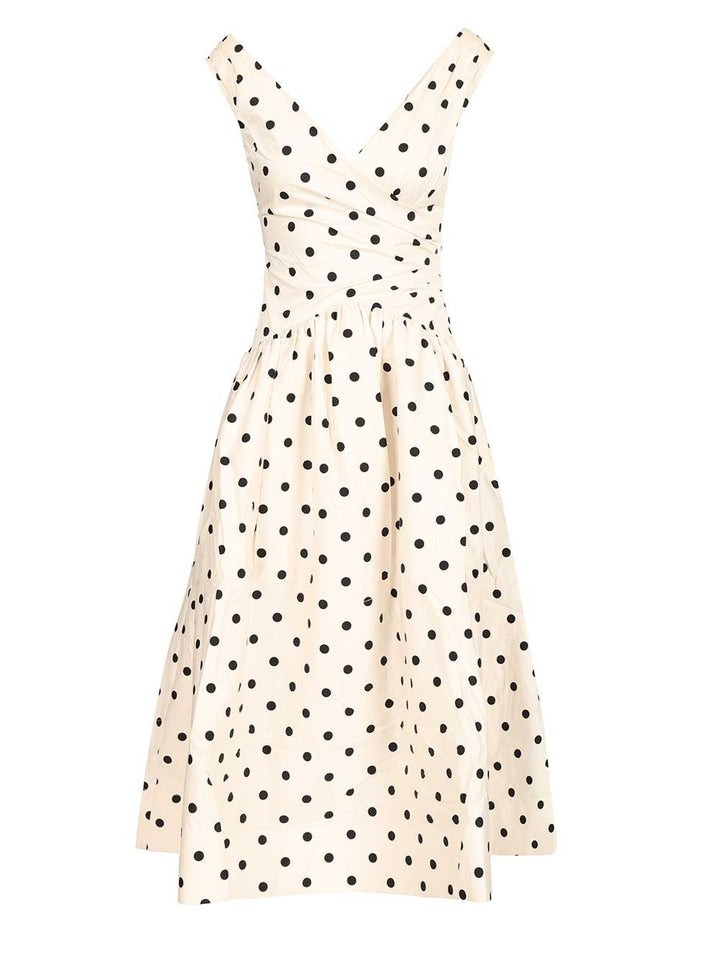 Self-Portrait Polka Dot Midi Dress Abiti - Bianco | 579736d629fa2c7532f925392418f503324a21ec