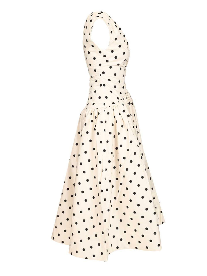 Self-Portrait Polka Dot Midi Dress Abiti - Bianco | addb9c09cf3ea2b94471e0d74d5960cd7c58e117