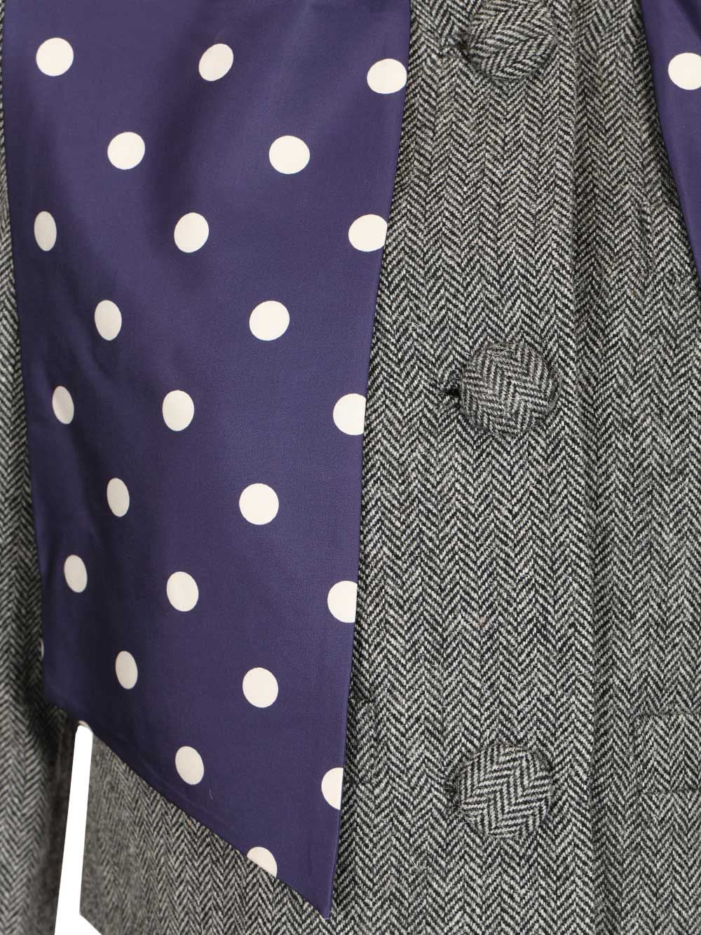 Self-Portrait Grey Herringbone Scarf Detail Jacket Giacche - Grey | 8ba1e82de6367bdb73c81fb8e235258c8d74a82c