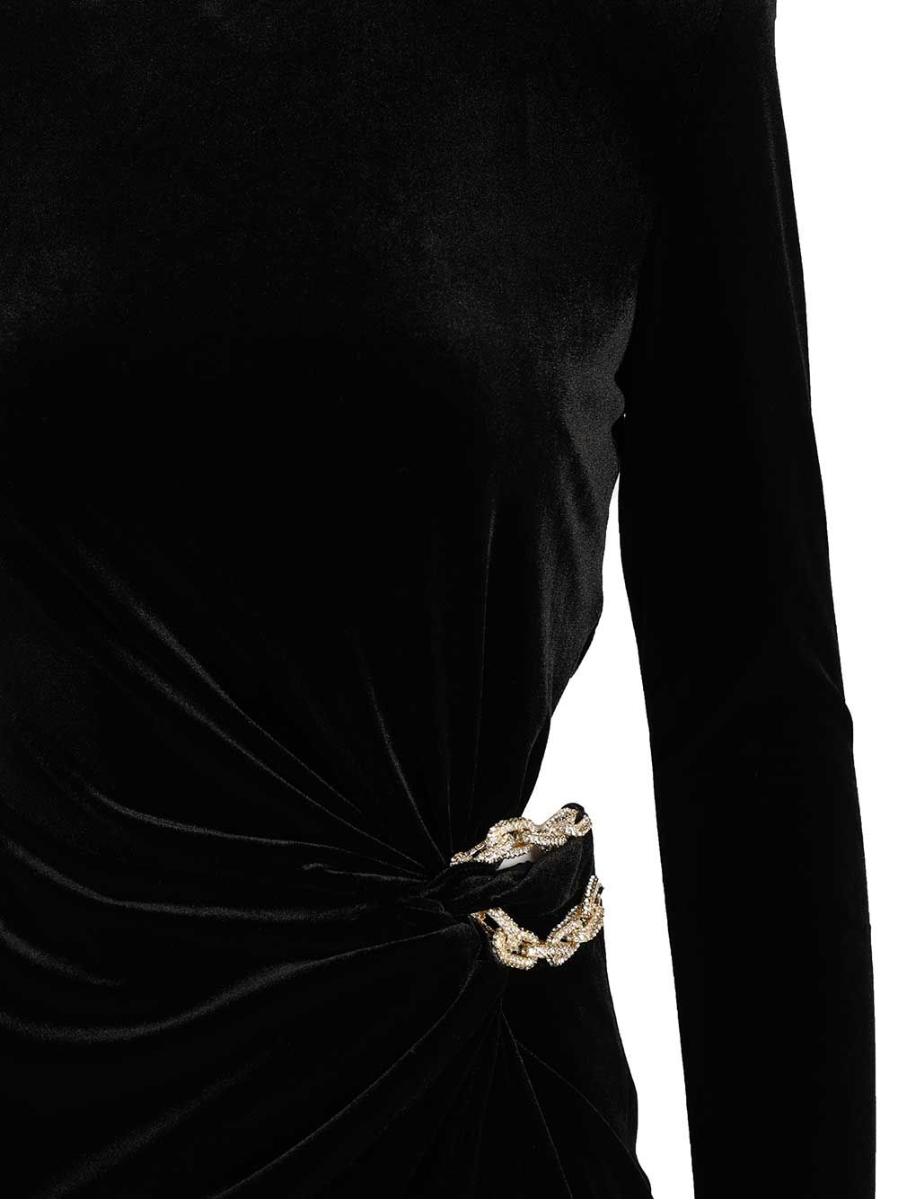 Self-Portrait Black Velvet Embellished Mini Dress Abiti - Nero | 7dd1d9487140fe43b0372a8f74bcf261f30f8f16